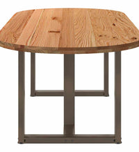 Esstisch Hellbraun 240x100x74 cm Massivholz Eiche Oval