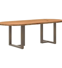 Esstisch Hellbraun 240x100x74 cm Massivholz Eiche Oval