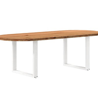 Esstisch Hellbraun 240x100x74 cm Massivholz Eiche Oval