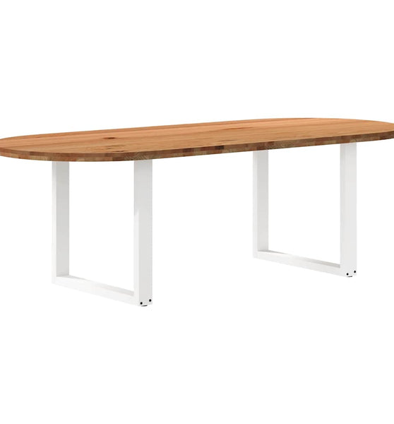 Esstisch Hellbraun 240x100x74 cm Massivholz Eiche Oval