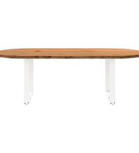 Esstisch Hellbraun 240x100x74 cm Massivholz Eiche Oval
