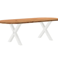 Esstisch Hellbraun 240x100x74 cm Massivholz Eiche Oval