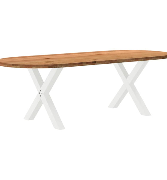 Esstisch Hellbraun 240x100x74 cm Massivholz Eiche Oval