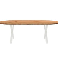 Esstisch Hellbraun 240x100x74 cm Massivholz Eiche Oval