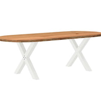 Esstisch Hellbraun 240x100x74 cm Massivholz Eiche Oval