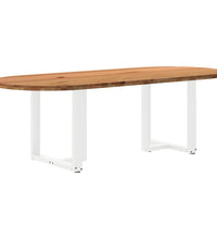Esstisch Hellbraun 240x100x74 cm Massivholz Eiche Oval