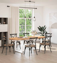 Esstisch Hellbraun 240x100x74 cm Massivholz Eiche Oval