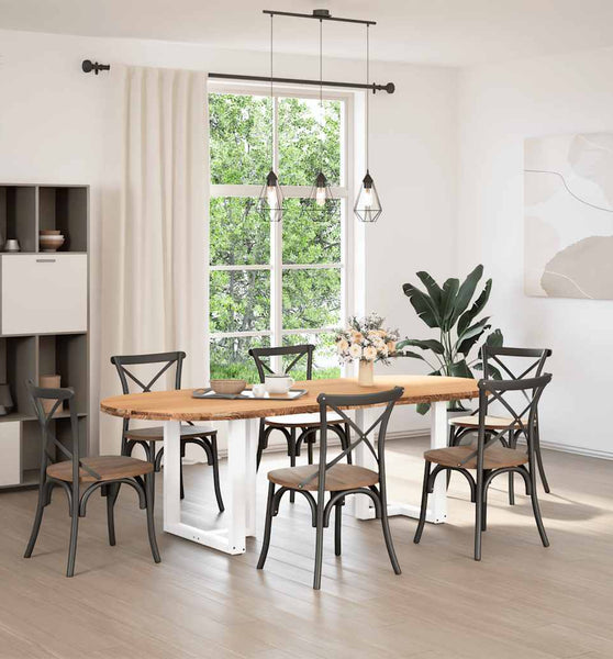 Esstisch Hellbraun 240x100x74 cm Massivholz Eiche Oval