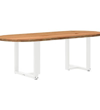 Esstisch Hellbraun 240x100x74 cm Massivholz Eiche Oval