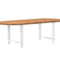 Esstisch Hellbraun 240x100x74 cm Massivholz Eiche Oval