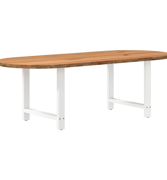 Esstisch Hellbraun 240x100x74 cm Massivholz Eiche Oval