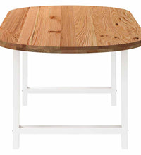 Esstisch Hellbraun 240x100x74 cm Massivholz Eiche Oval