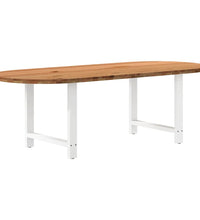 Esstisch Hellbraun 240x100x74 cm Massivholz Eiche Oval
