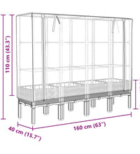 Hochbeet mit Gewächshaus-Aufsatz Rattan-Optik 160x40x140 cm