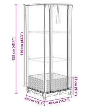 Hochbeet mit Gewächshaus-Aufsatz Rattan-Optik 40x40x123 cm