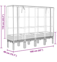 Hochbeet mit Gewächshaus-Aufsatz Rattan-Optik 160x40x140 cm