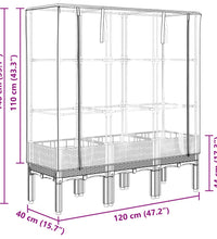 Hochbeet mit Gewächshaus-Aufsatz Rattan-Optik 120x40x140 cm