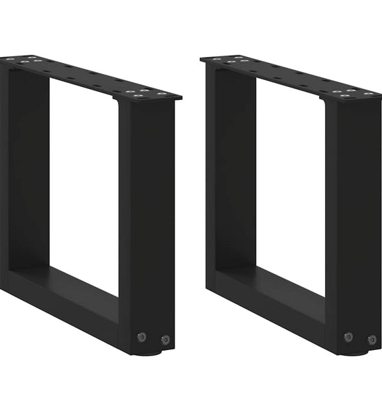 Couchtischbeine U-Form 2 Stk. Schwarz 40x(30-31) cm Stahl
