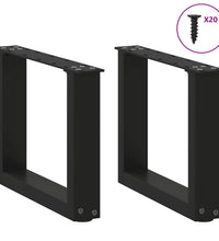 Couchtischbeine U-Form 2 Stk. Schwarz 40x(30-31) cm Stahl