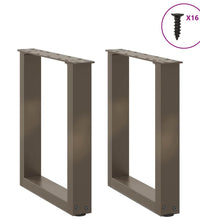 Couchtischbeine U-Form 2 Stk. Naturstahl 28x(42-43) cm Stahl