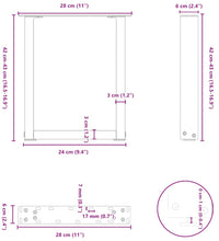 Couchtischbeine U-Form 2 Stk. Naturstahl 28x(42-43) cm Stahl