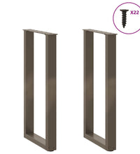 Couchtischbeine U-Form 2 Stk. Naturstahl 38x(72-73) cm Stahl