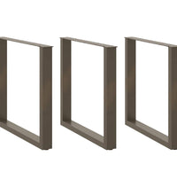 Couchtischbeine U-Form 3 Stk. Naturstahl 90x(72-73) cm Stahl