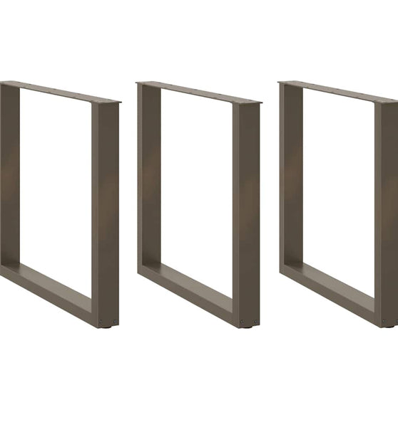 Couchtischbeine U-Form 3 Stk. Naturstahl 90x(72-73) cm Stahl
