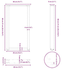 Couchtischbeine U-Form 2 Stk. Naturstahl 40x(90-91) cm Stahl