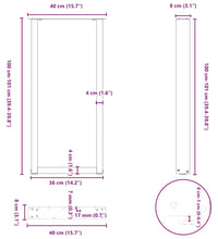 Couchtischbeine U-Form 2 Stk. Naturstahl 40x(100-101) cm Stahl