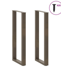 Couchtischbeine U-Form 2 Stk. Naturstahl 40x(110-111) cm Stahl