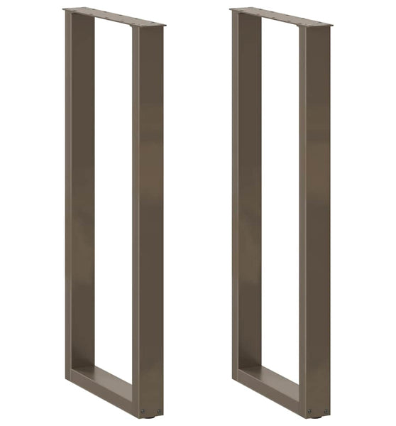 Couchtischbeine U-Form 2 Stk. Naturstahl 50x(110-111) cm Stahl