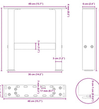 Couchtischbeine Weiß 2 Stk. 40x(30-31) cm Stahl