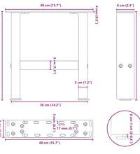Couchtischbeine Naturstahl 2 Stk. 40x(30-31) cm Stahl