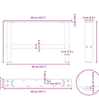 Couchtischbeine Naturstahl 2 Stk. 50x(30-31) cm Stahl