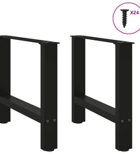 Couchtischbeine Schwarz 2 Stk. 50x(42-43) cm Stahl