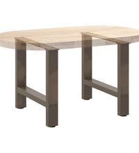 Couchtischbeine Naturstahl 2 Stk. 60x(42-43) cm Stahl