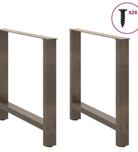 Couchtischbeine Naturstahl 2 Stk. 80x(72-73) cm Stahl