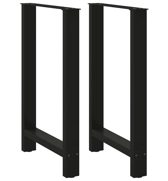 Couchtischbeine Schwarz 2 Stk. 60x(90-91) cm Stahl