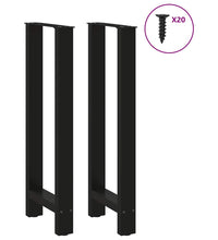Couchtischbeine Schwarz 2 Stk. 40x(100-101) cm Stahl