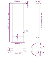 Couchtischbeine Schwarz 2 Stk. 40x(100-101) cm Stahl