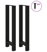 Couchtischbeine Schwarz 2 Stk. 50x(100-101) cm Stahl