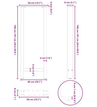 Couchtischbeine Schwarz 2 Stk. 50x(100-101) cm Stahl