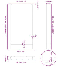 Couchtischbeine Anthrazit 2 Stk. 60x(100-101) cm Stahl
