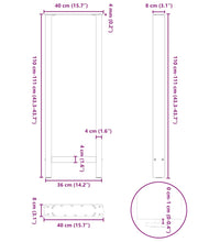 Couchtischbeine Anthrazit 2 Stk. 40x(110-111) cm Stahl