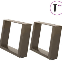 Couchtischbeine U-Form 2 Stk. Naturstahl 40x(30-31) cm Stahl