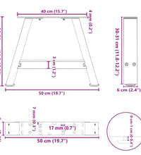 Couchtischbeine A-Form 2 Stk. 50x(30-31) cm Stahl