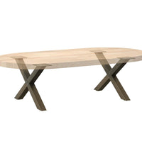 Couchtischbeine X-Form 2 Stk. Naturstahl 60x(30-31) cm Stahl