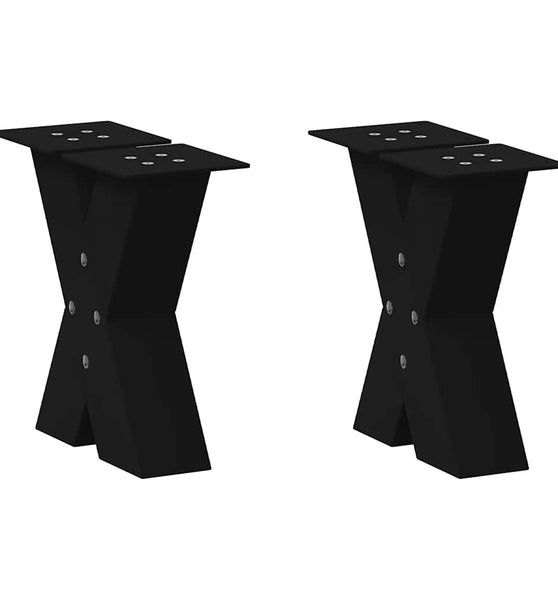 Couchtischbeine X-Form 2 Stk. Schwarz 40x(30-31) cm Stahl