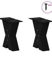 Couchtischbeine X-Form 2 Stk. Schwarz 40x(30-31) cm Stahl
